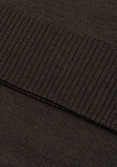Moss Brown Italian Merino Wool Pullover
