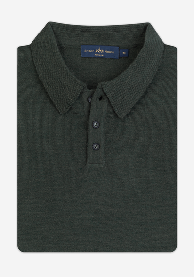 Rustic Green Italian Merino Wool Pullover