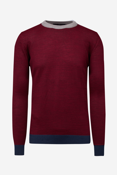 Crimson Red Italian Merino Wool Pullover