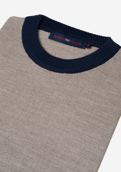 Dusk Beige Italian Merino Wool Pullover