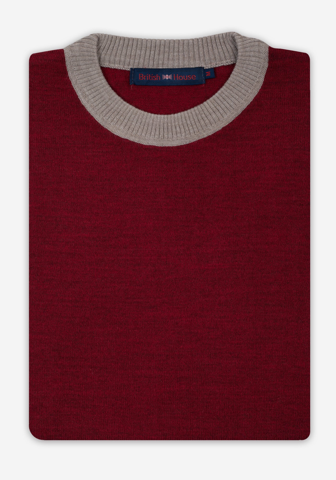Crimson Red Italian Merino Wool Pullover