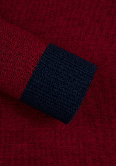 Crimson Red Italian Merino Wool Pullover