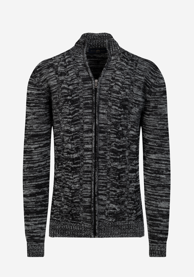 Lunar Grey Braided Zipped Pullover