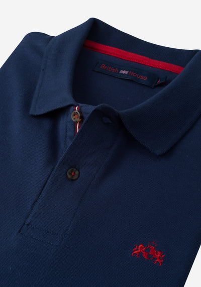 Majestic Blue Cotton Polo Shirt