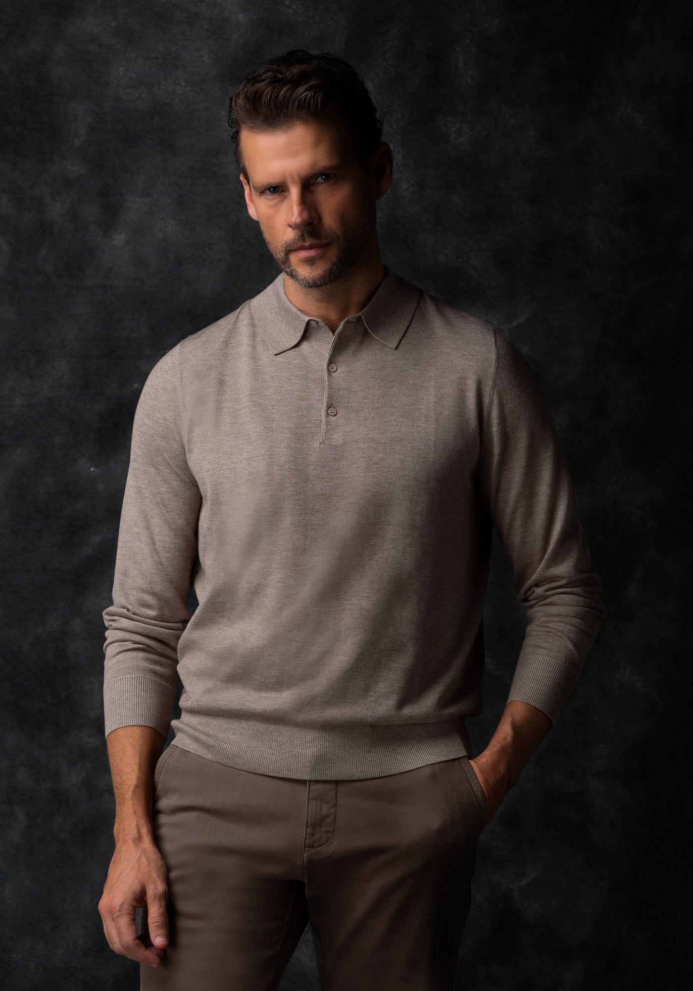 Timber Beige Merino Wool Blend Pullover