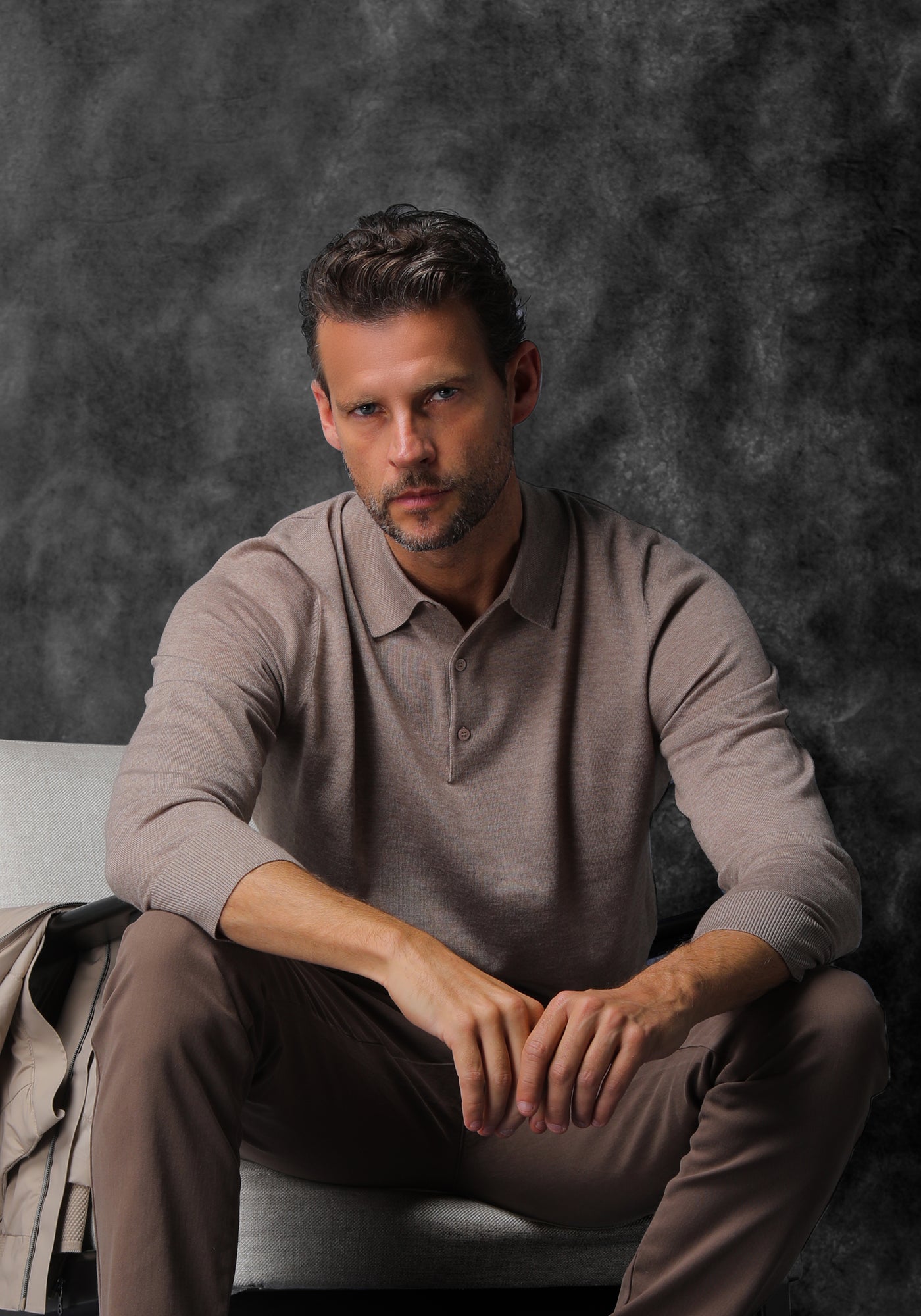 Timber Beige Merino Wool Blend Pullover