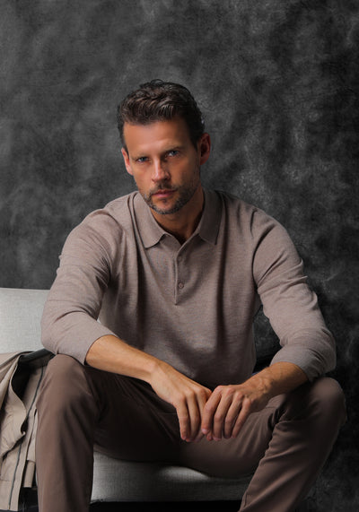 Timber Beige Merino Wool Blend Pullover