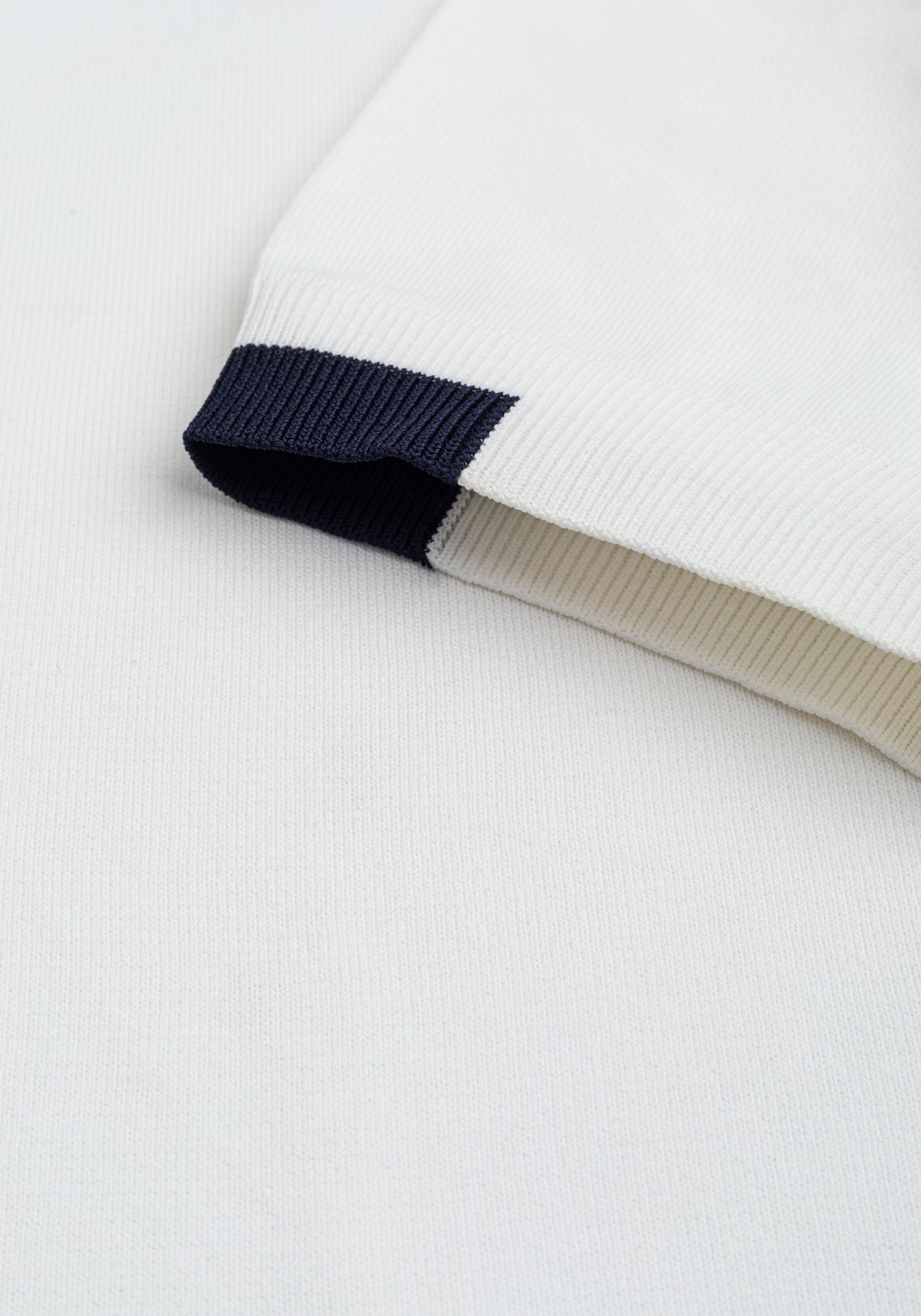 Powder White Polyamide Knitted Polo Shirt