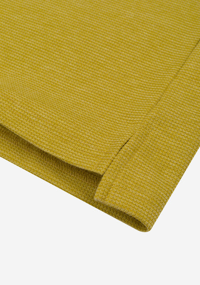 Mustard Yellow Waffle Polo Shirt
