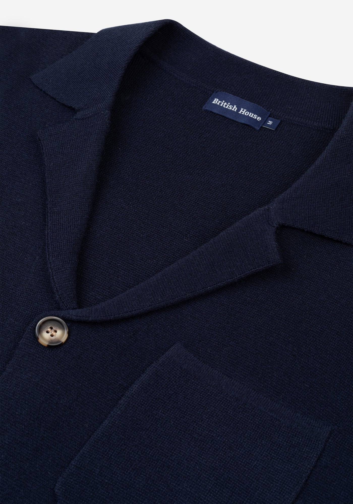 Imperial Navy Merino Wool Blend Cardigan