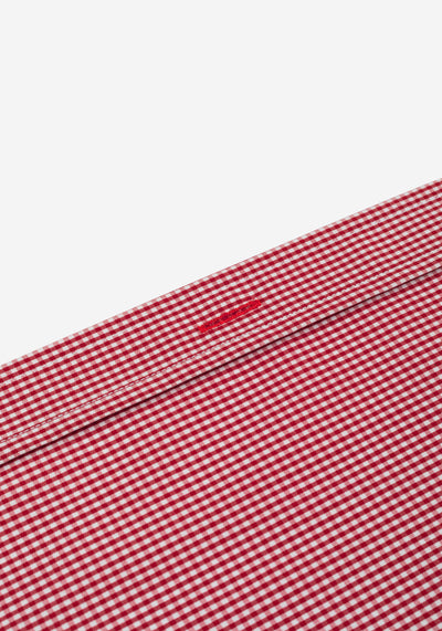 Bright Red Checked Cotton Lycra Shirt
