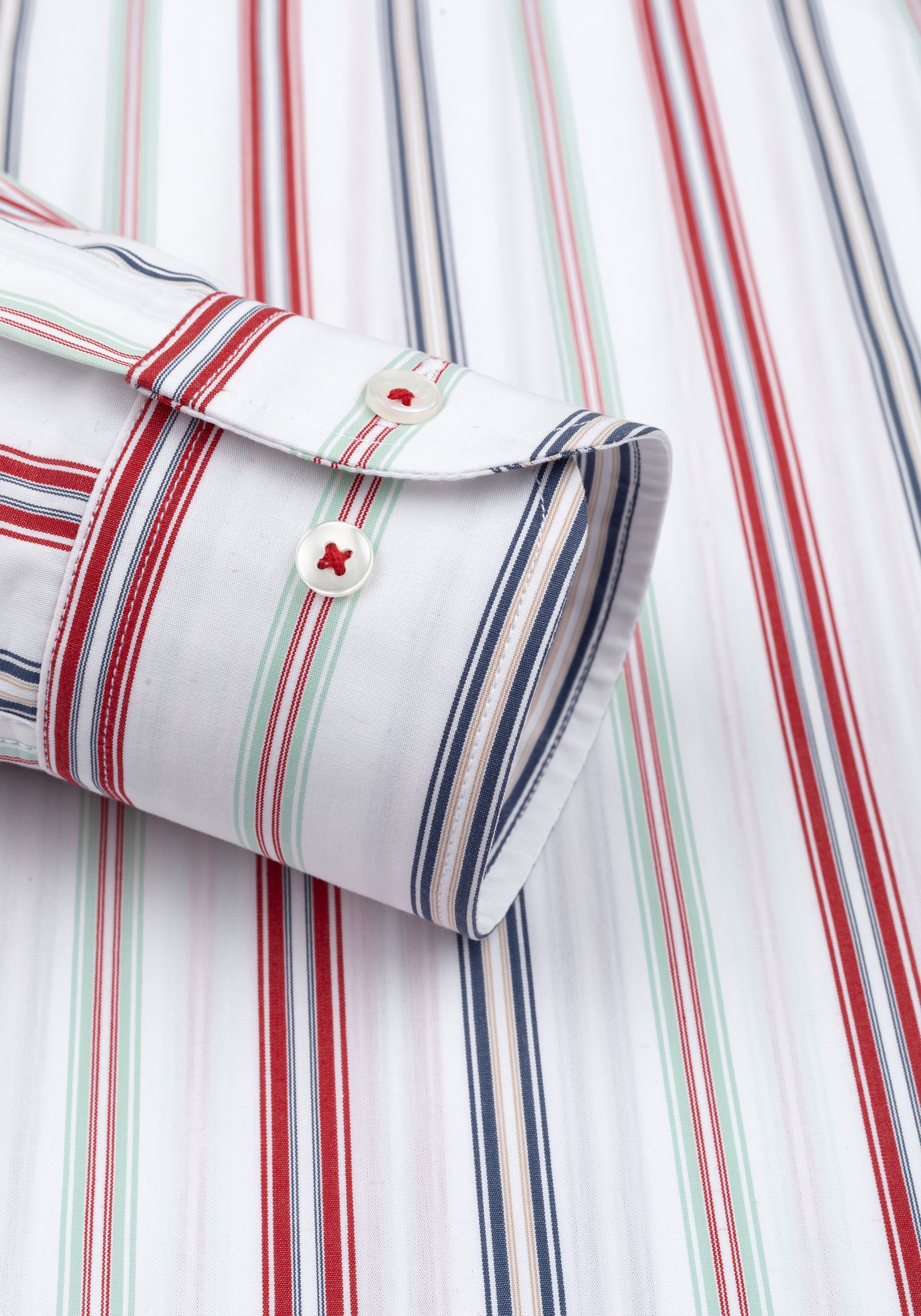 Portofino Parti-Colored Stripe Poplin Shirt