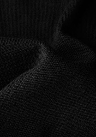 Sable Black Quarter-Zip Cotton Pullover