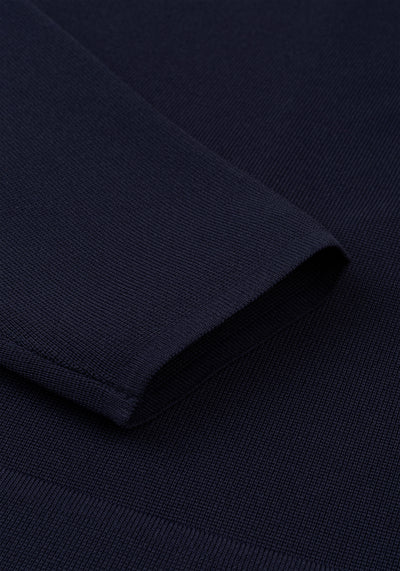 Lapis Navy Double-Breasted Polyamide Jardigan