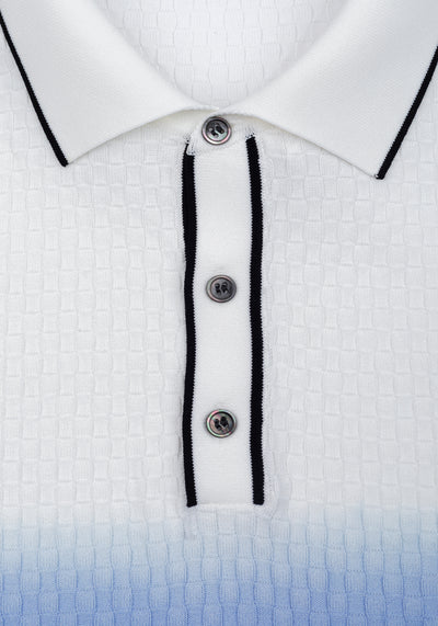 Skyfade White Polyamide Knitted Polo Shirt