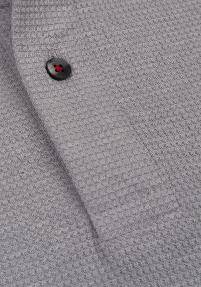 Whisper Grey Waffle Polo Shirt