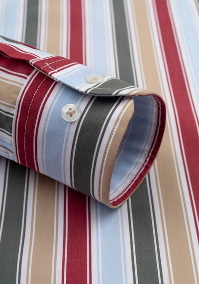 Capri Parti-Colored Stripe Poplin Shirt