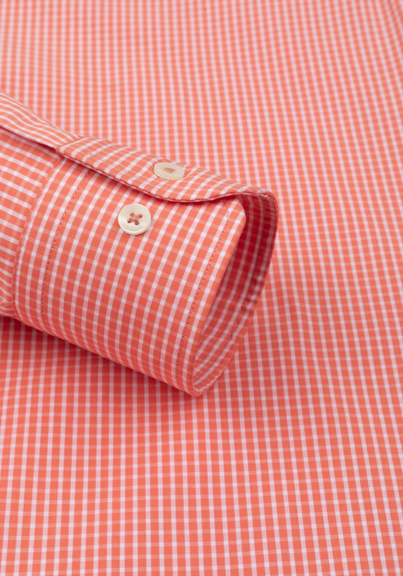 Coral Orange Checked Poplin Shirt