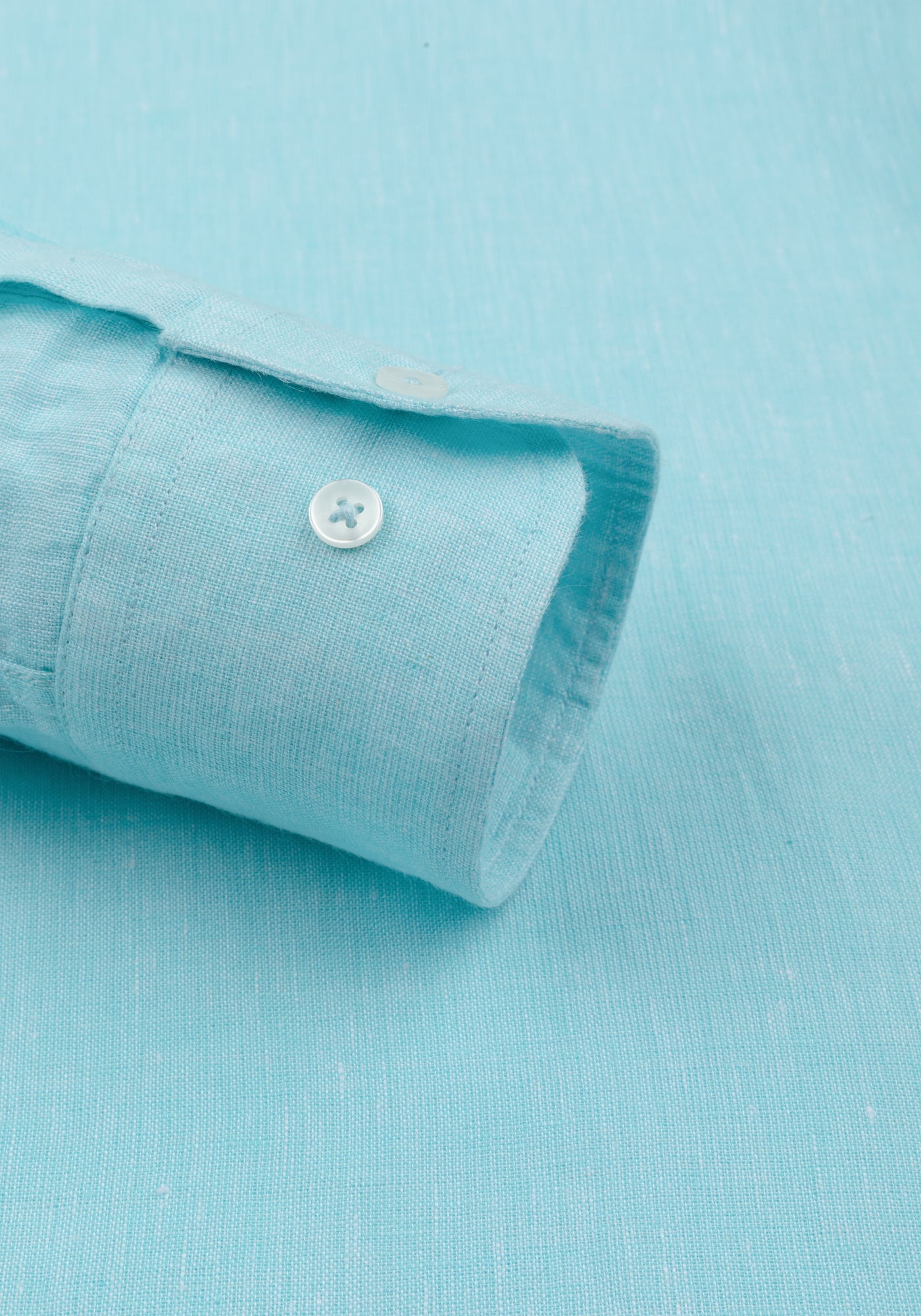Aqua Blue Belgian Linen Shirt