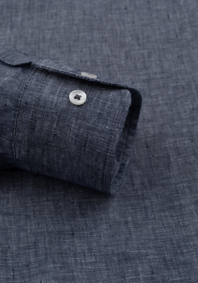 Charcoal Indigo Belgian Linen Shirt