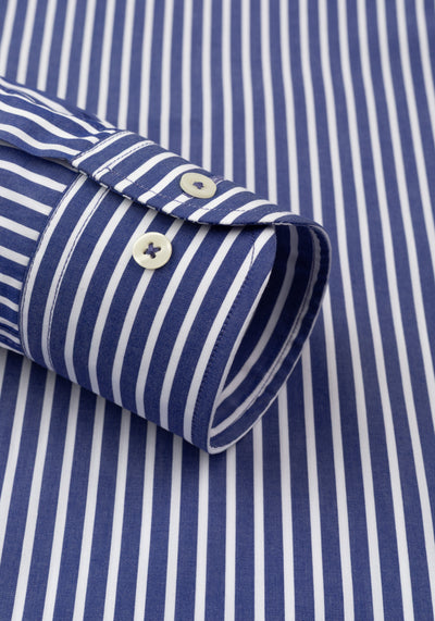 Shadow Navy Stripe Poplin Shirt