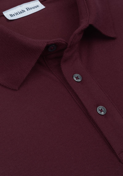 Deep Burgundy Cotton Polo Shirt