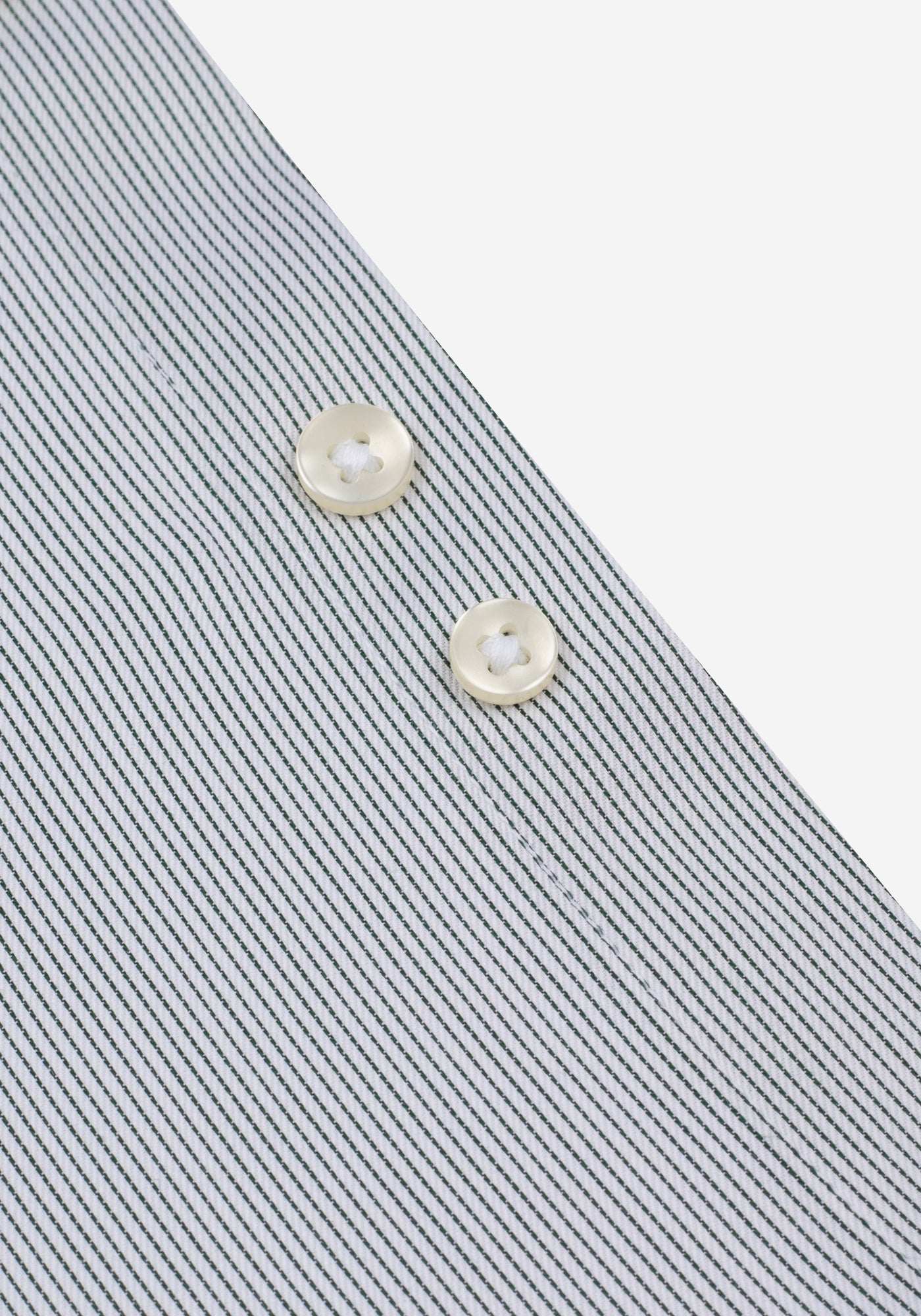 Deep Dark Olive Stripe Twill Shirt - Short Sleeve