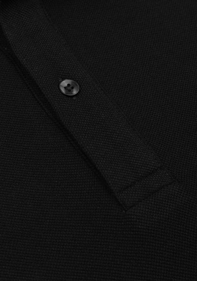 Raven Black Cotton Polo Shirt