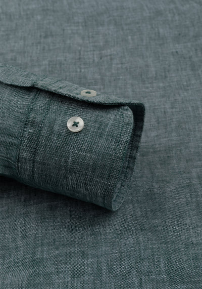 Sage Green Belgian Linen Shirt