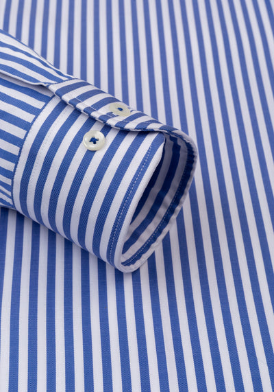 Vivid Blue Stripe Signature Twill Shirt