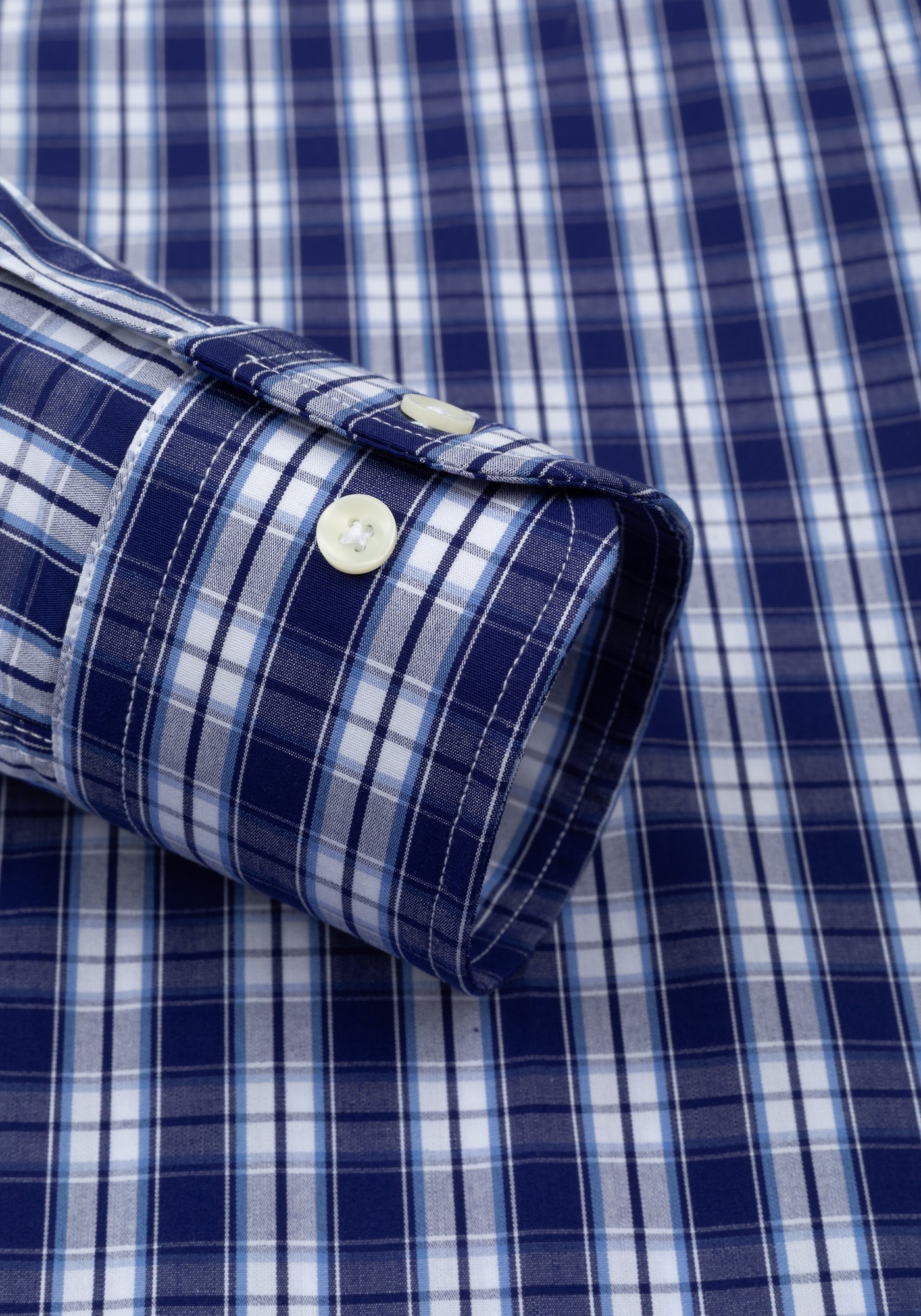 Midnight Navy Checked Poplin Shirt
