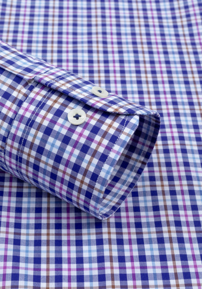 Deep Navy Checked Oxford Shirt