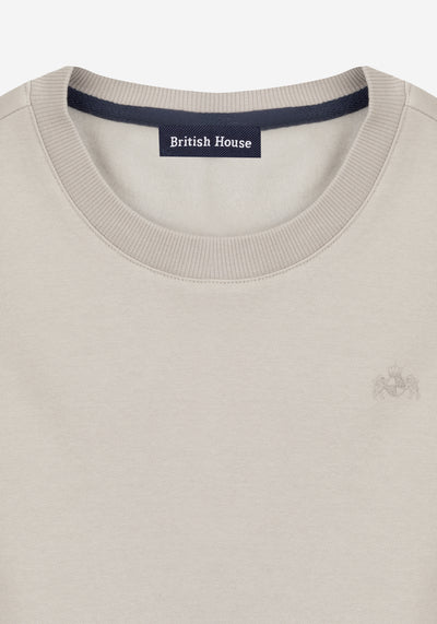 Ash Beige Cotton Sweatshirt