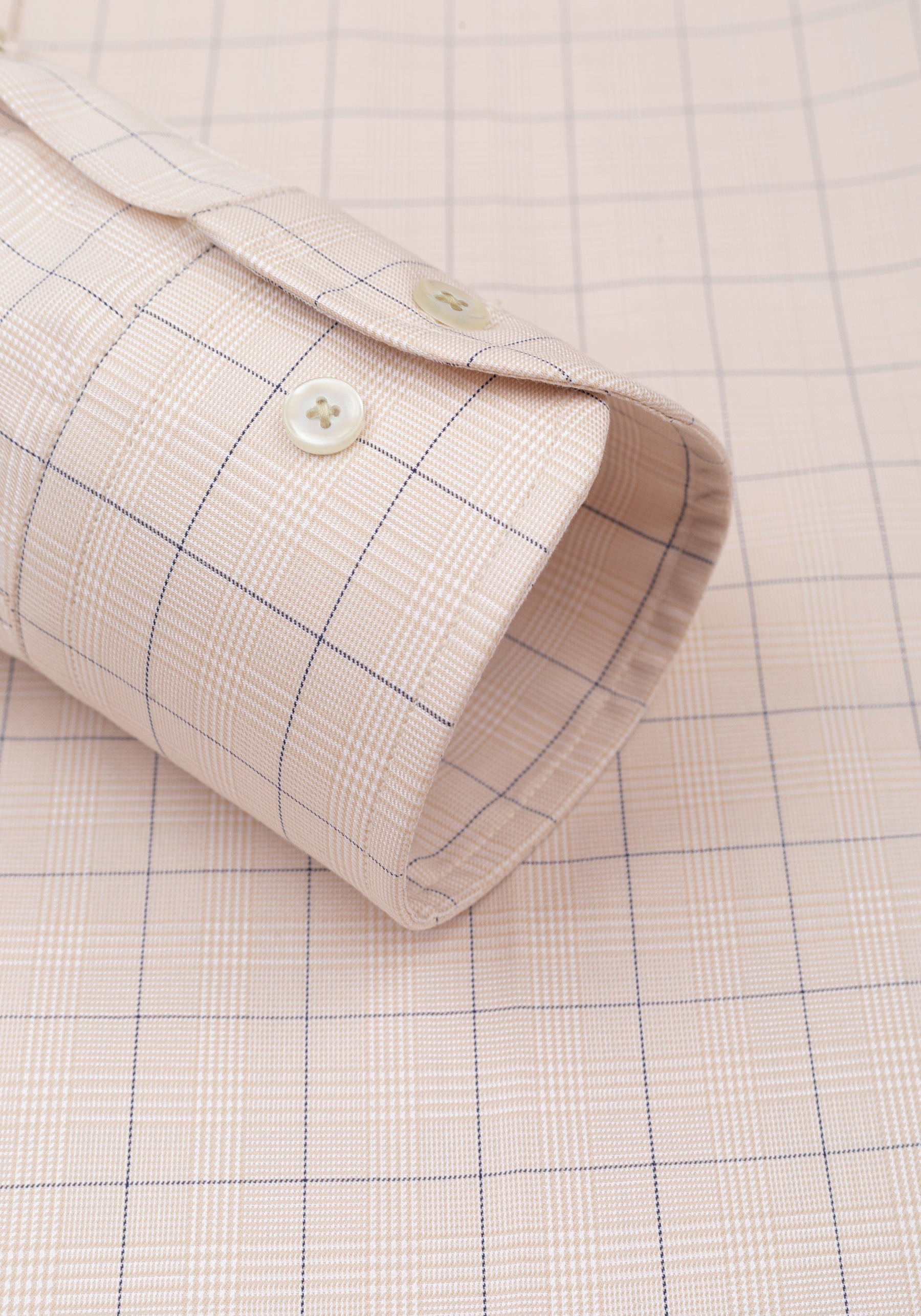 Como Beige Checked Signature Twill Shirt