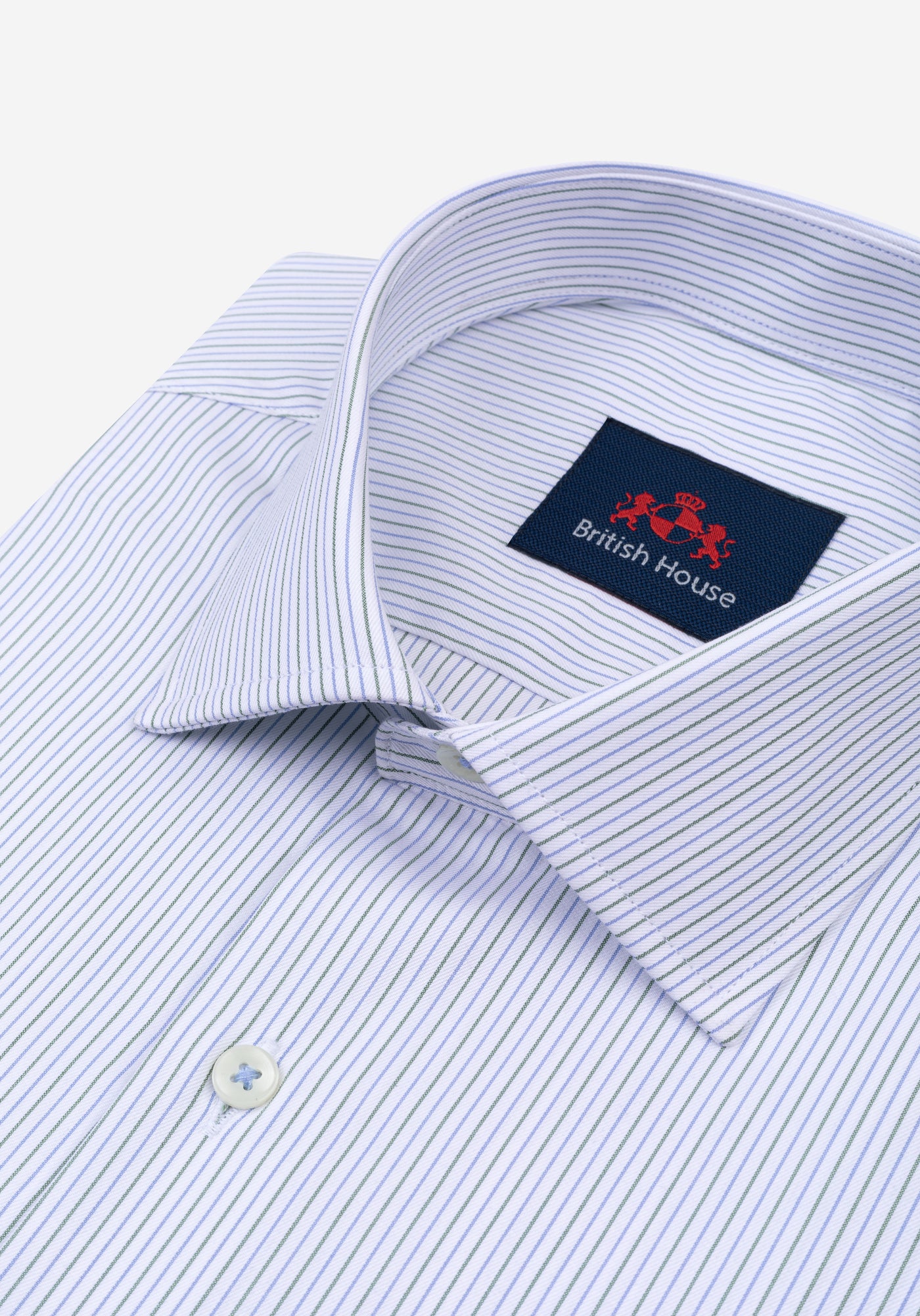 White Parti-Colored Stripe Twill Shirt