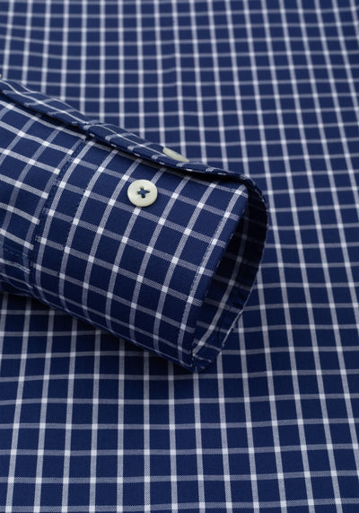 Windsor Navy Checked Poplin Shirt