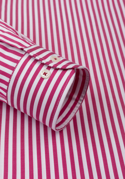 Carmine Red Stripe Signature Twill Shirt