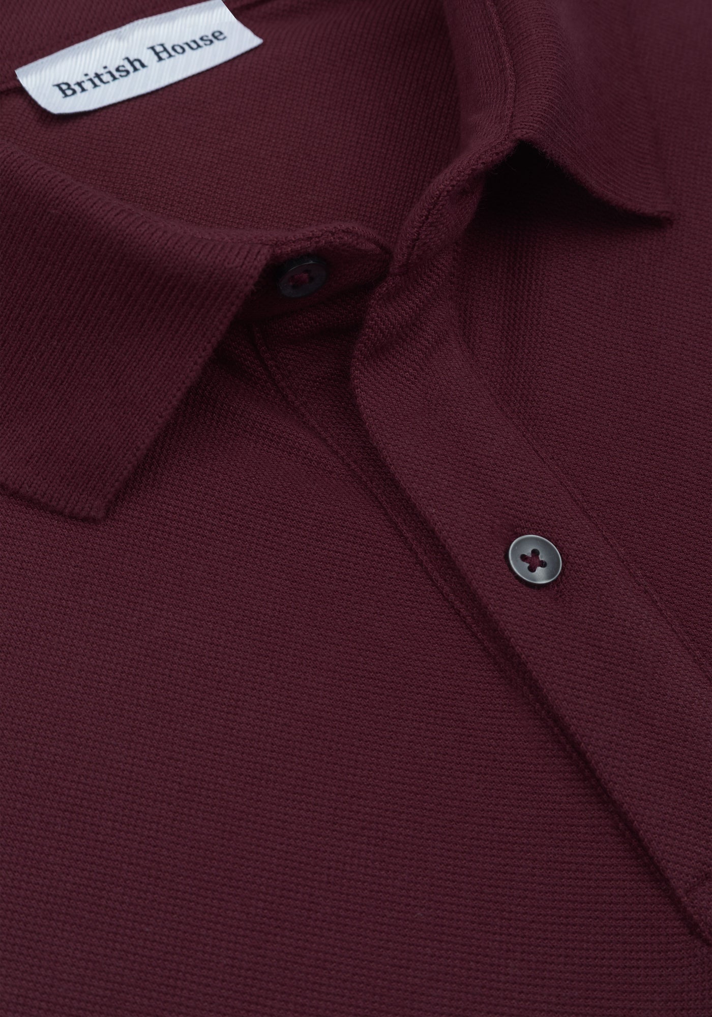 Deep Burgundy Cotton Polo Shirt