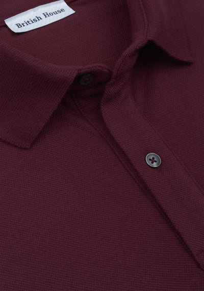 Deep Burgundy Cotton Polo Shirt