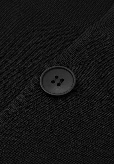 Ember Black Double-Breasted Polyamide Jardigan