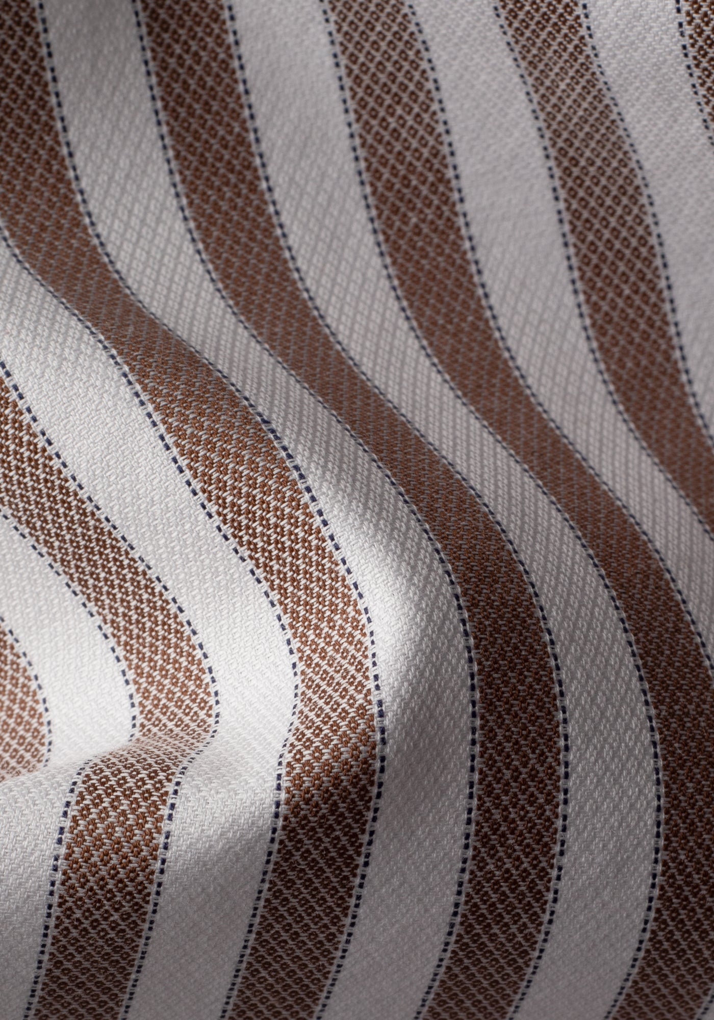 Rustic Brown Stripe Washed Two-Ply Oxford Shirt