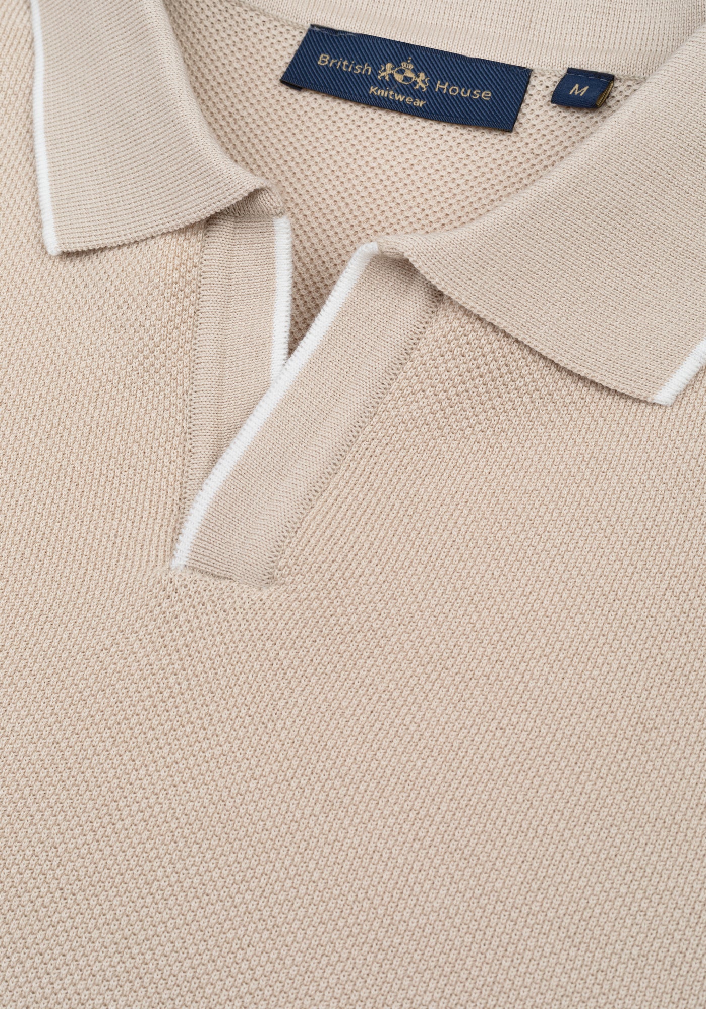 Muse Beige Knitted Polo Shirt