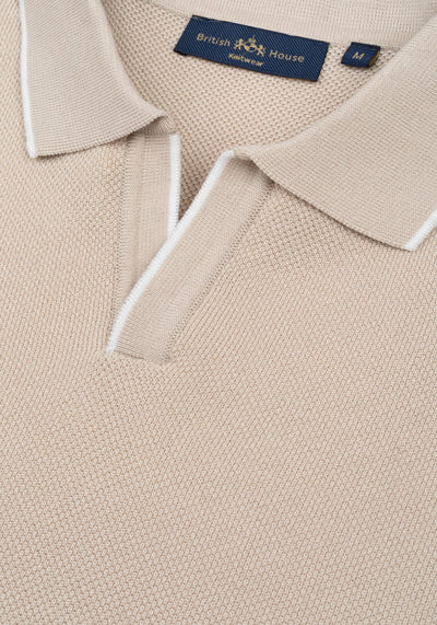 Muse Beige Knitted Polo Shirt