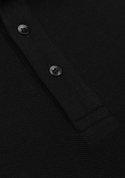 Raven Black Cotton Polo Shirt