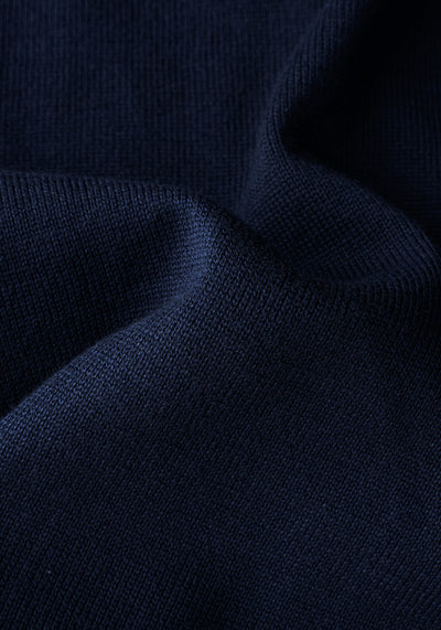 Sapphire Navy Quarter-Zip Cotton Pullover