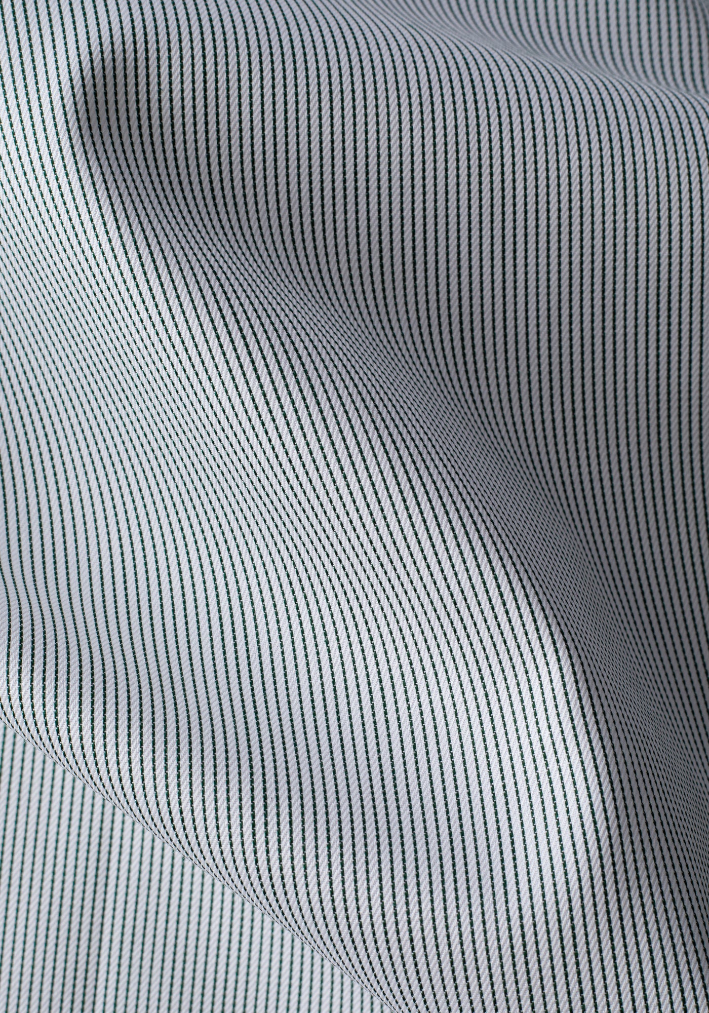Deep Dark Olive Stripe Twill Shirt - Short Sleeve