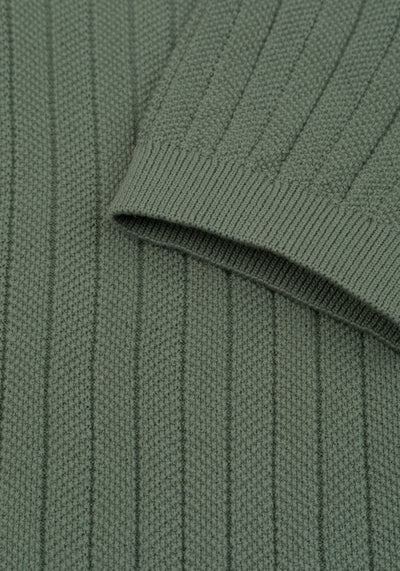 Sage Green Knitted Polo Shirt
