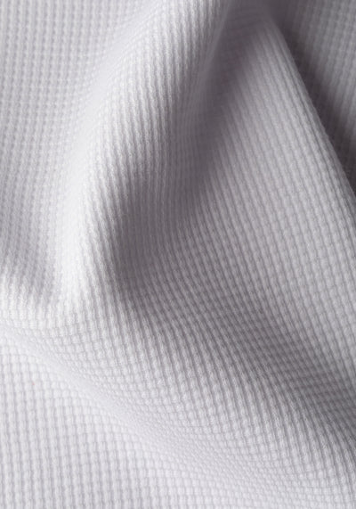 Swan White Cotton Waffle Polo Shirt