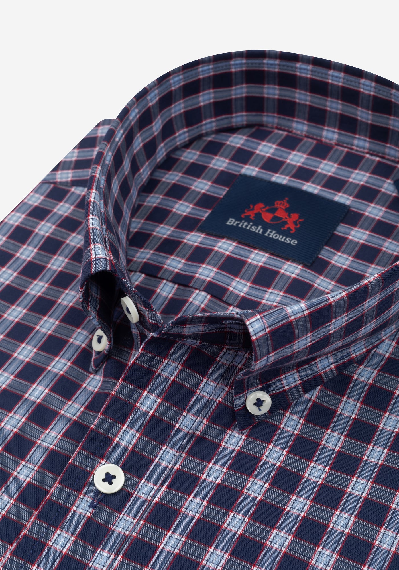 Galaxy Navy Checked Oxford Shirt