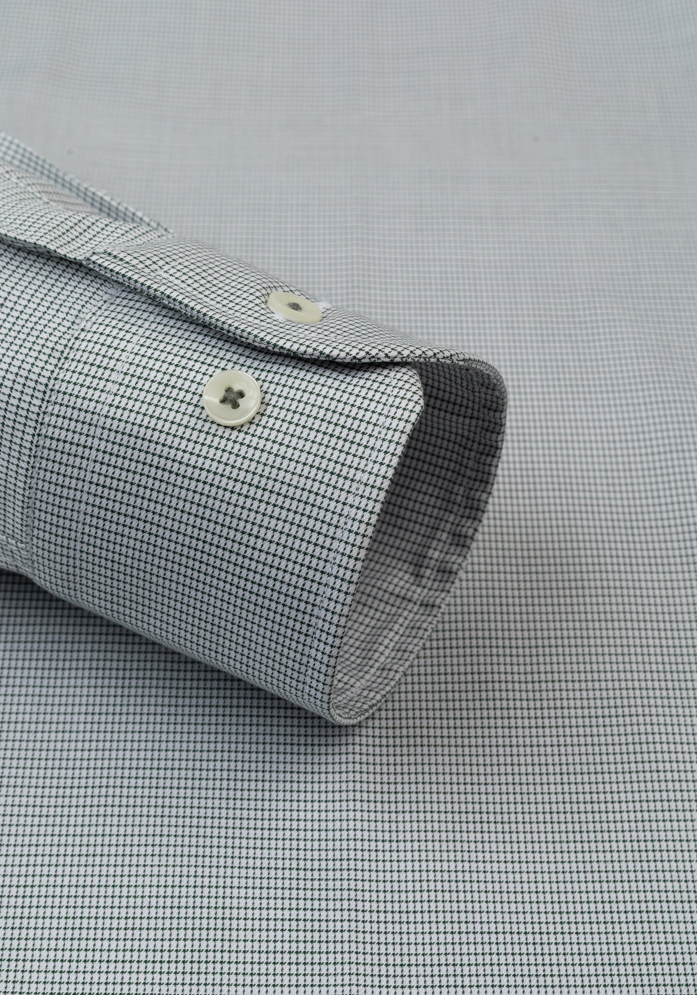 Celeste Green Checked Mini Houndstooth Shirt